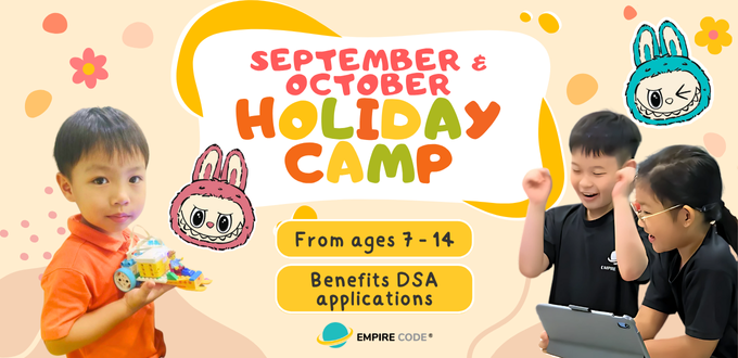Empire Code Coding and Robotics Camps 2025 in Singapore this September to October for kids to learn STEM, programming, creativity, and problem-solving