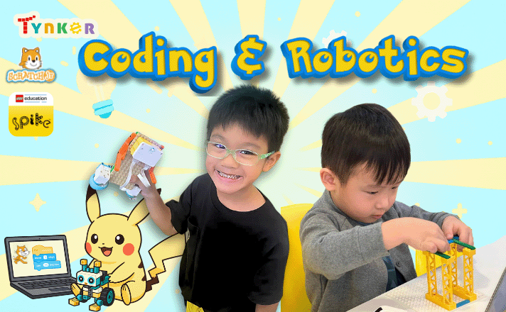Coding with ScratchJr, Tynker & Scratch plus robotics camps for kids ages 4–12 in Singapore