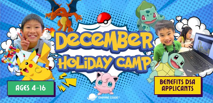 Empire Code Coding and Robotics Camps 2025 in Singapore this November to December for kids to learn STEM, programming, creativity, and problem-solving