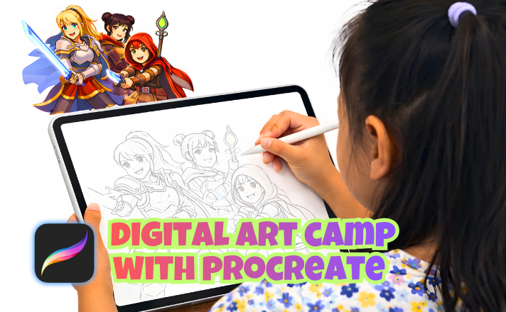 Digital Art Camps and classes using Procreate for the ages between 7 and 11