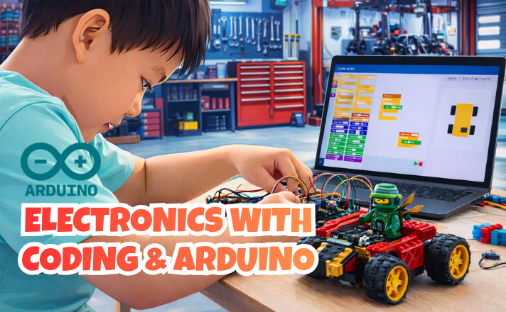 Bring your project to life with Arduino Gadgets! They wil learn how to
                                        program in Arduino, and see their ideas translated into real robots and
                                        electronic engines!