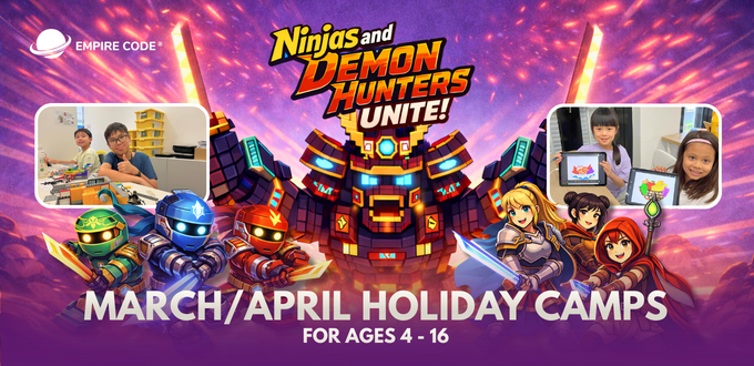 Empire Code Coding and Robotics Camps 2026 in Singapore this March for kids to learn STEM, programming, creativity, and problem-solving