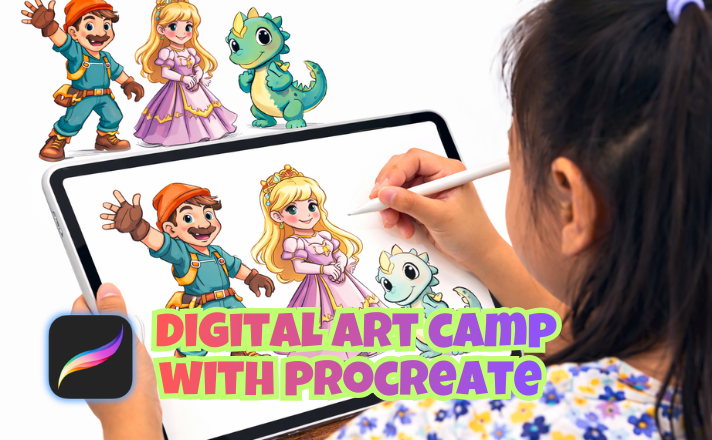 Digital Art Camps and classes using Procreate for the ages between 7 and 11
