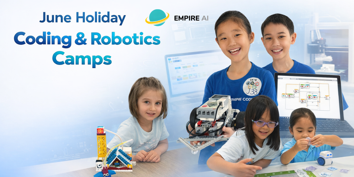 June & Summer AI, Coding and Robotics Holiday Camps Singapore for kids 4-19